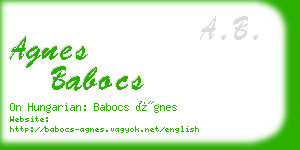 agnes babocs business card